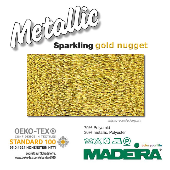 Madeira Metallic Maschinenstickgarn Sparkling gold nugget