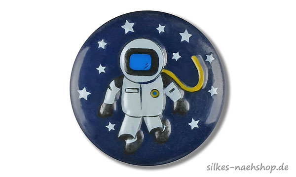 Kinderknopf dunkelblau mit astronaut