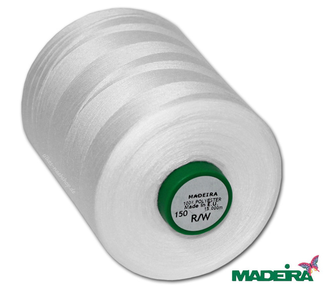 Madeira Untergarn Weiss 15 000m Kone Maschinensticken Nahen Schnittmuster Silkes Naehshop De