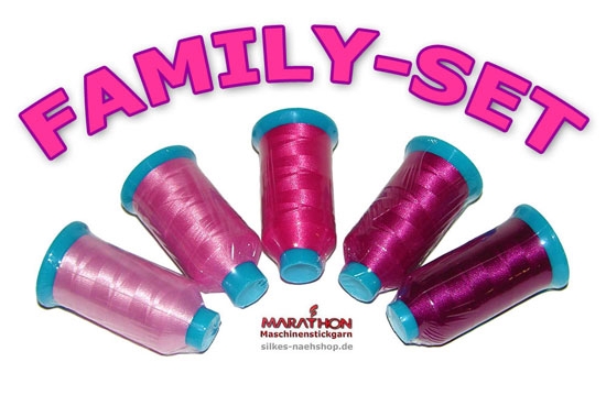 Produktfoto Maschinenstickgarn Family-Set pink