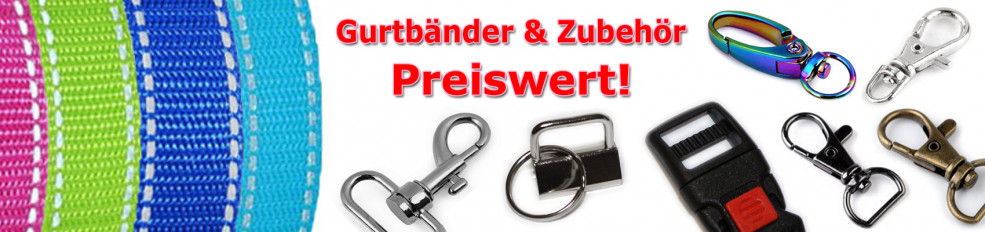 Gurtbänder und Gurtbandzubehör - preiswert!