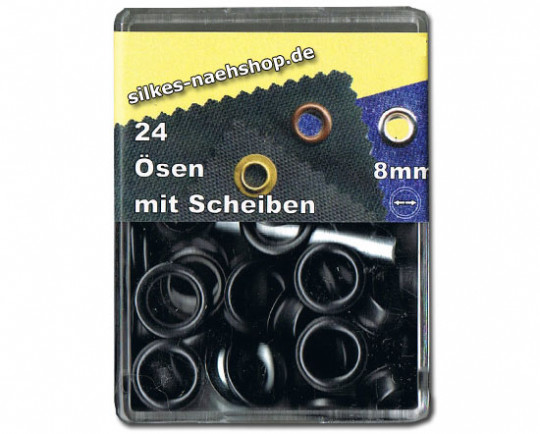 24er-Pack Oesen 8mm schwarz brüniert incl. Werkzeug