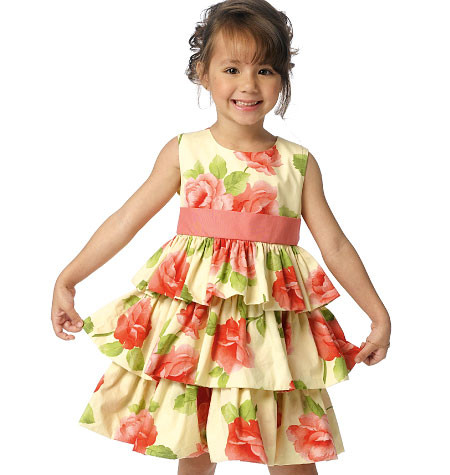 B6161 Butterick Schnittmuster festl. Kinderkleid