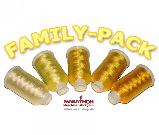 MARATHON Stickgarn Set Rayon FAMILY-PACK gelb