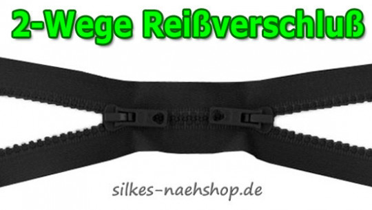 2-Wege Reißverschluß teilbar schwarz 60cm