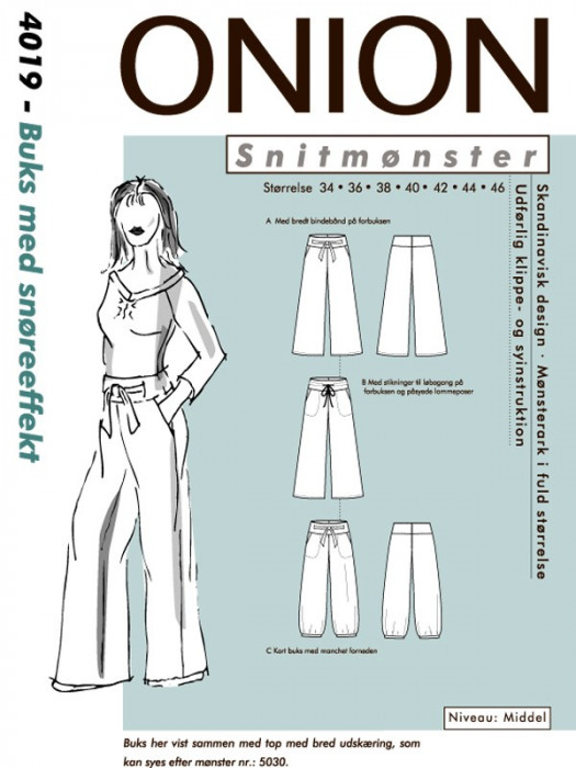 4019 ONION Schnittmuster Hose 34-46