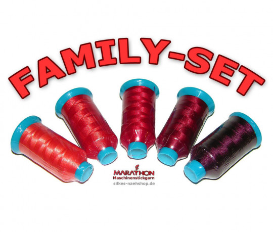 MARATHON Maschinenstickgarn Poly FAMILY-SET rot