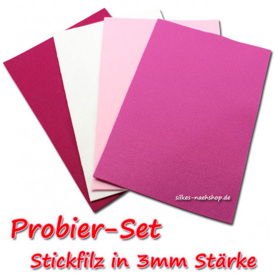 Stickfilz Probier-Set 3mm pink