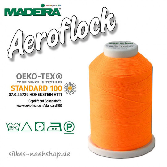 Madeira Aeroflock Bauschgarn neonorange 1000m