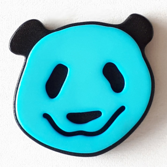 Kinderknopf Panda Bär blau