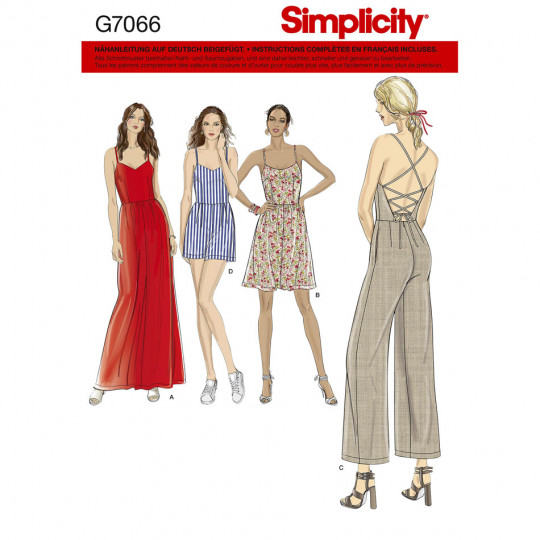 7066 Simplicity Schnittmuster Overall Kleid