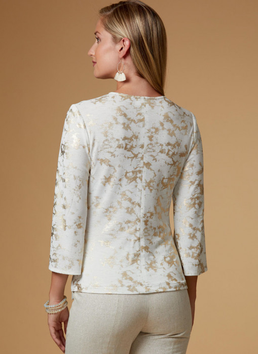 B6628 Butterick Schnittmuster Shirt in Wickeloptik