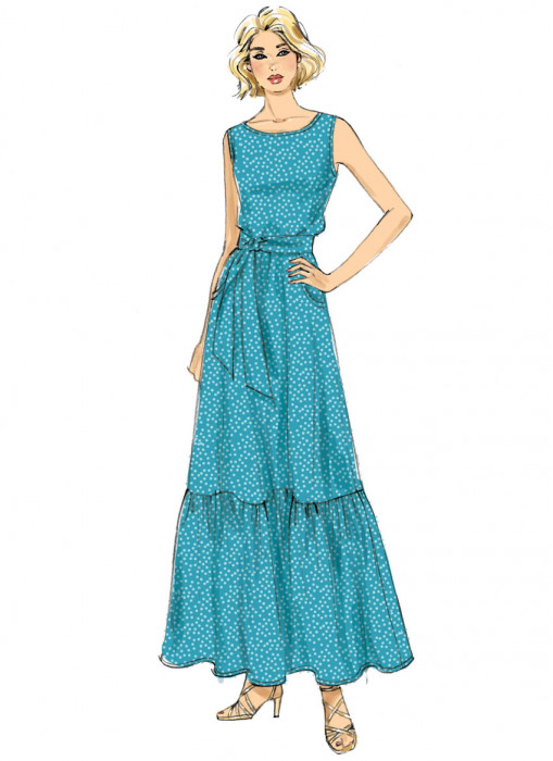 B6677 Butterick Schnittmuster Kleid Maxikleid