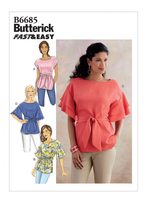 B6685 Butterick Schnittmuster Blusenshirt EASY