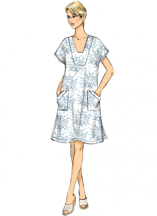 B6683 Butterick Schnittmuster Tunika Kaftan Kleid