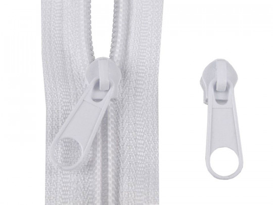 Zipper für Reißverschlüsse 3mm weiß 10er-Pack