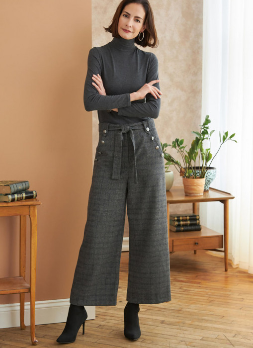 B6715 Butterick Schnittmuster Hose mit weitem Bein