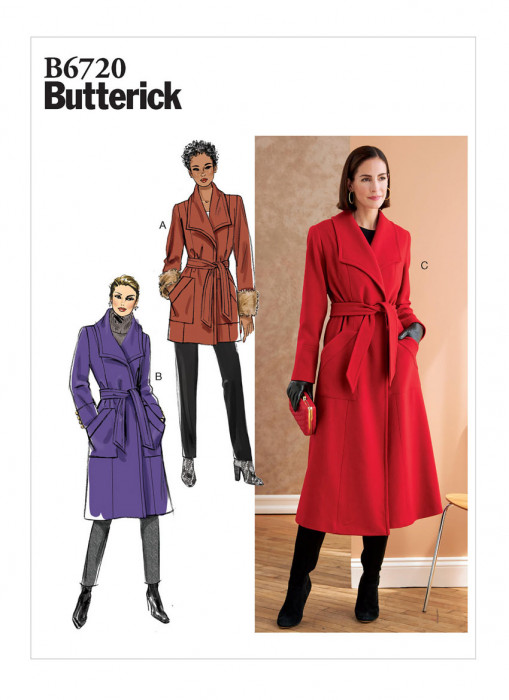 B6720 Butterick Schnittmuster Mantel Kurzmantel