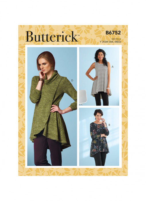 B6752 Butterick Schnittmuster Shirt Top EASY!