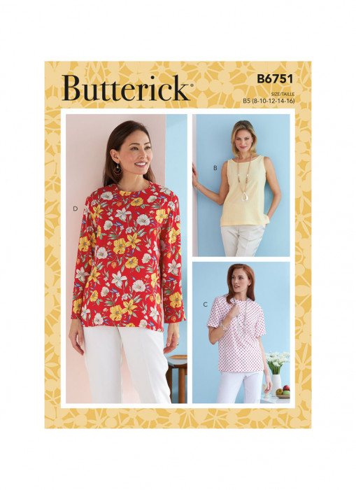 B6751 Butterick Schnittmuster Blusenshirts Top EASY!