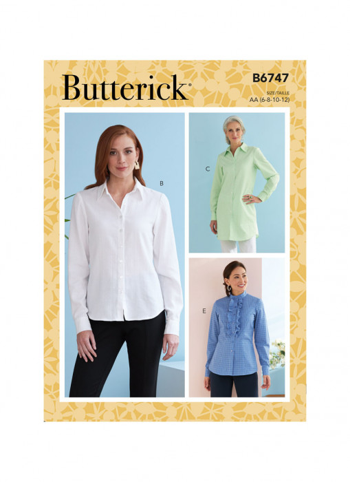 B6747 Butterick Schnittmuster Hemdblusen