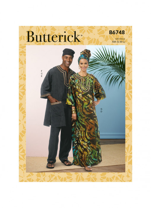 B6748 Butterick Schnittmuster Kombination Afrika