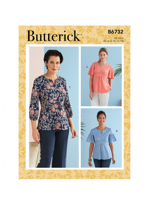 B6732 Butterick Schnittmuster Blusenshirt