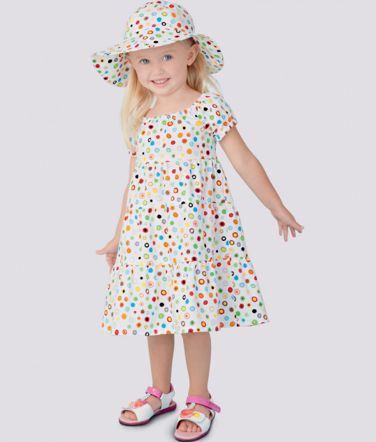 9126 Simplicity Schnittmuster Kinder Sommerkleid mit Hut