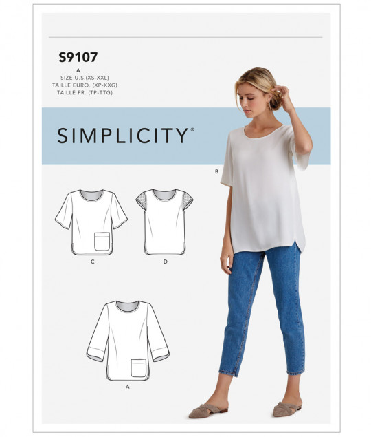 9107 Simplicity Schnittmuster Blusenshirts