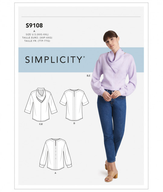 9108 Simplicity Schnittmuster Blusenshirts