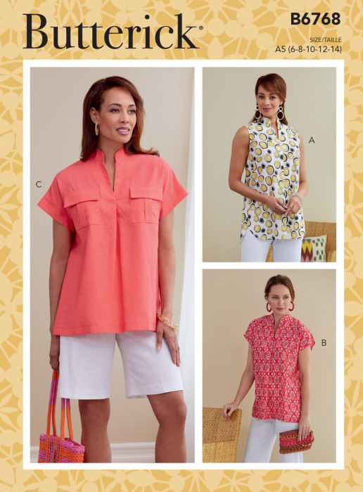 B6768 Butterick Schnittmuster Blusenshirt + Top