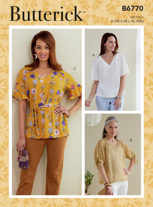 B6770 Butterick Schnittmuster Blusenshirts