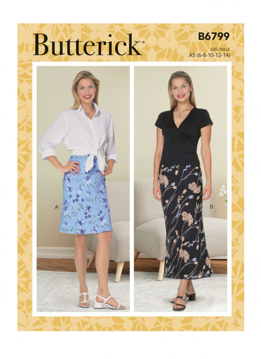 B6799 Butterick Schnittmuster Rock EASY!