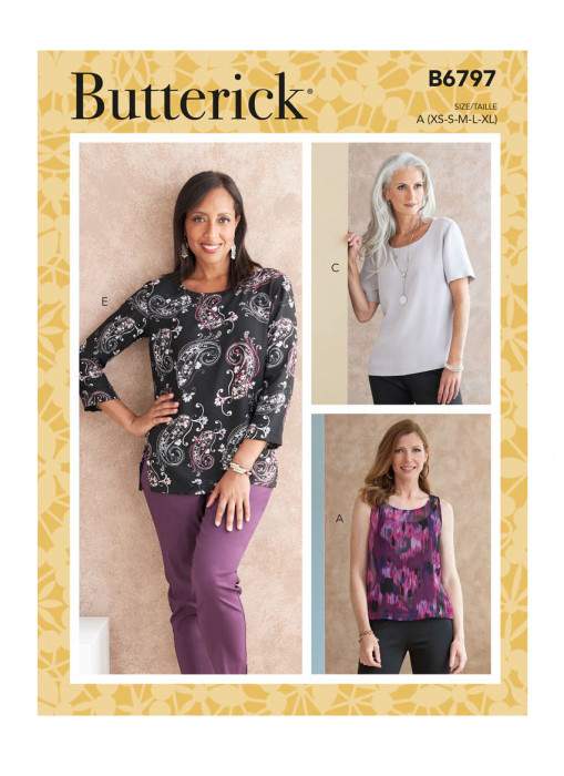 B6797 Butterick Schnittmuster Blusenshirt & Top EASY!