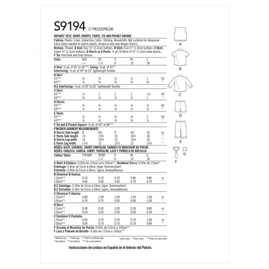 9194 Simplicity Schnittmuster Jungen-Kombination EASY