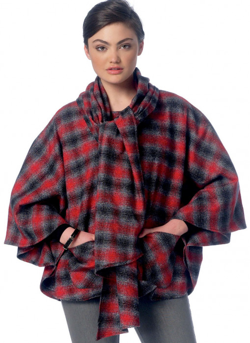 M7202 McCalls Schnittmuster Poncho Kapuzenponcho EASY!