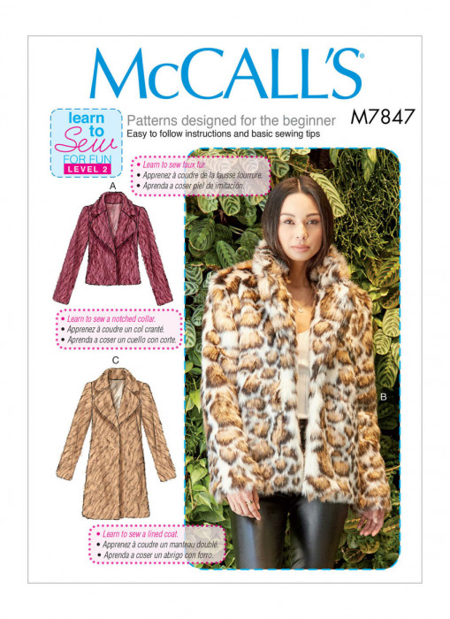 M7847 McCalls Schnittmuster Jacke Mantel