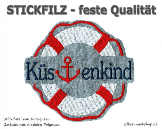 Stickfilz waschbar fest 1mm - graumeliert - 20cmx90cm