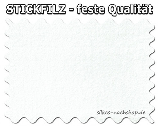 Stickfilz waschbar fest 1mm - weiß - 20cmx90cm