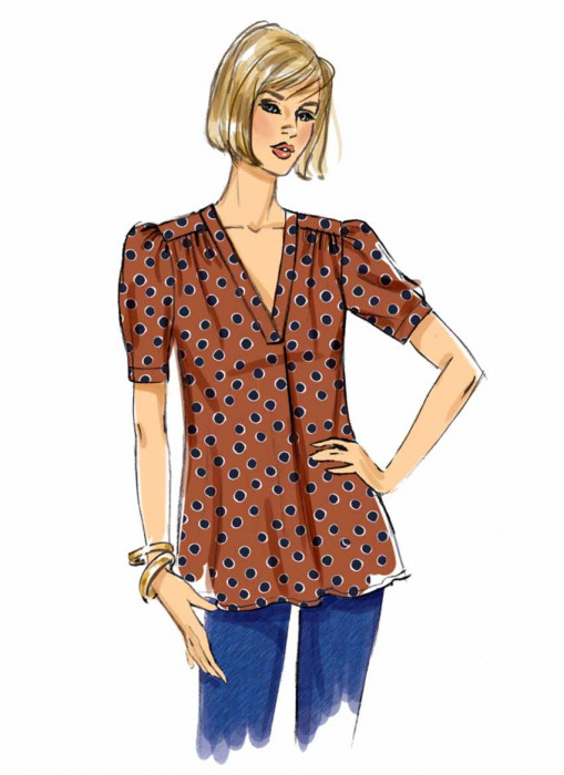 B6855 Butterick Schnittmuster Blusenshirt