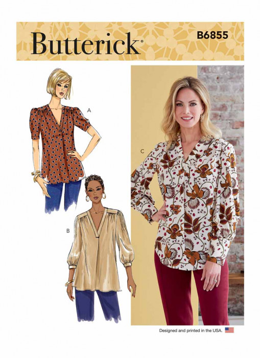 B6855 Butterick Schnittmuster Blusenshirt