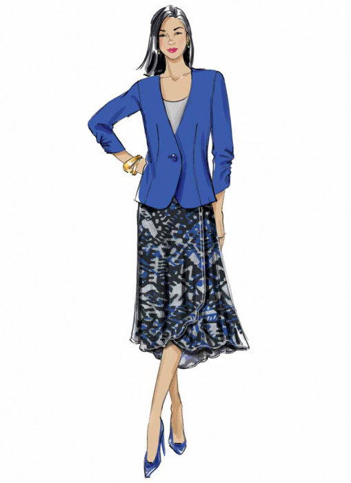 B6860 Butterick Schnittmuster Blazer Rock Hose