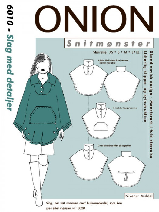 6010 ONION Schnittmuster Poncho Cape XS-XL