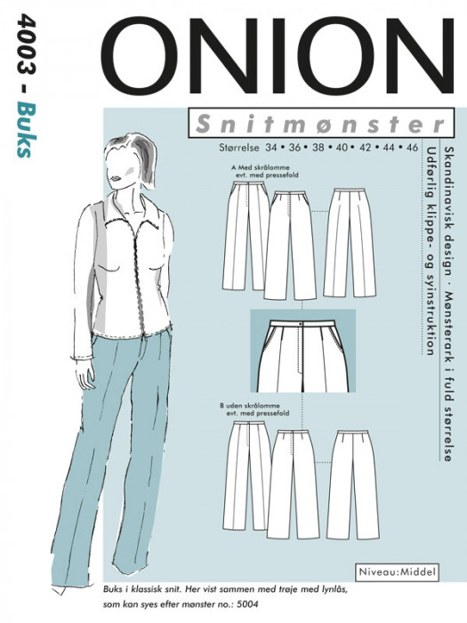 4003 ONION Schnittmuster Basic-Hose 34-46