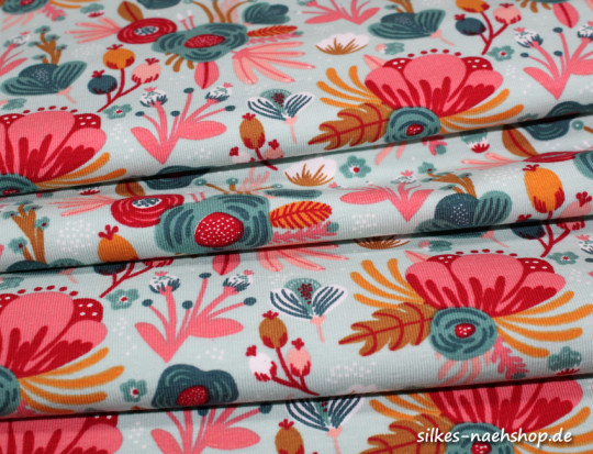 50cm Jerseystoff Flower by Poppy Fabrics mint