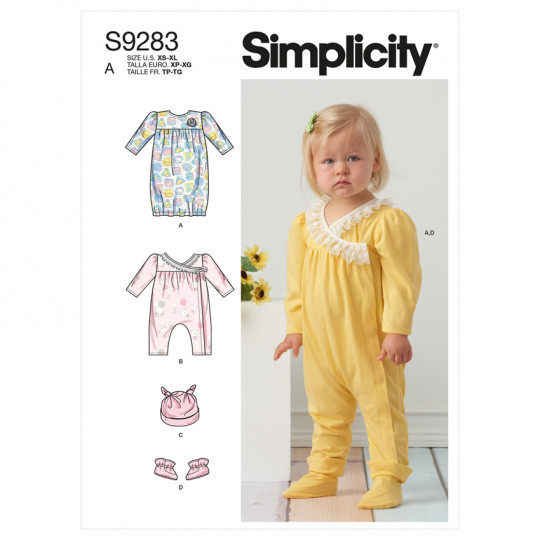 9283 Simplicity Schnittmuster Baby-Kombination EASY