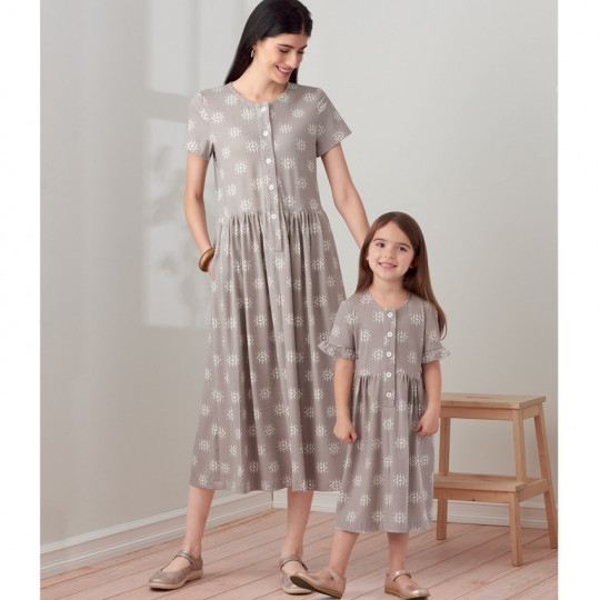 9277 Simplicity Schnittmuster Mutter & Kind Kleid