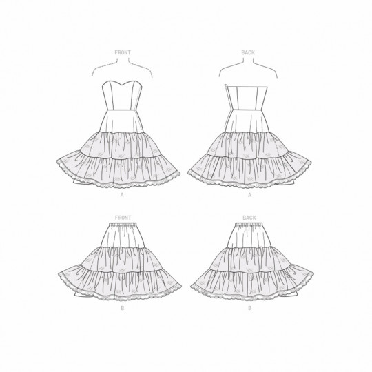 9293 Simplicity Schnittmuster Retro Petticoat mit Corsage