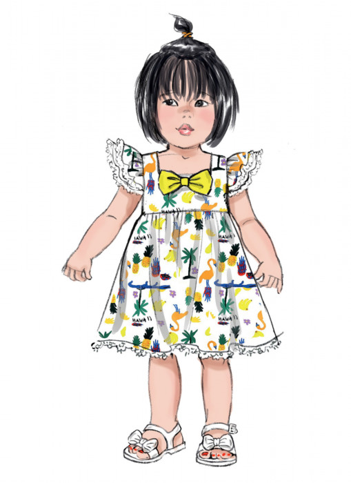 B6885 Butterick Schnittmuster Kleid für Kleinkinder