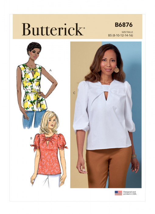 B6876 Butterick Schnittmuster Blusenshirt Top